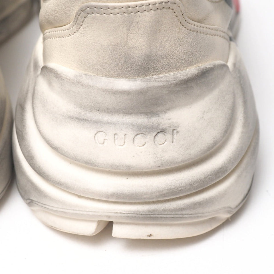 Gucci sneakers 552089 leather Ivory Red Black Rhyton 10