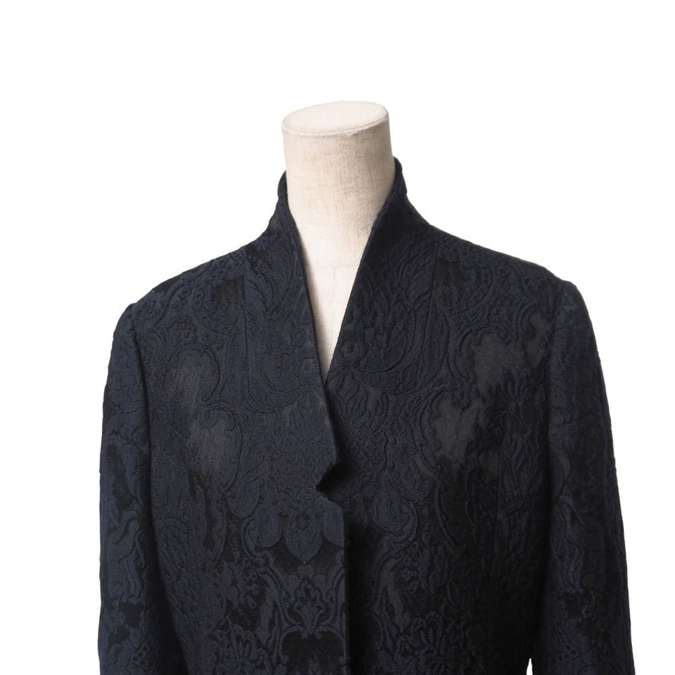 Gucci tailored jacket 70% wool, 26% acetate, 4% acrylic Navy x black 300634 ZX459 40