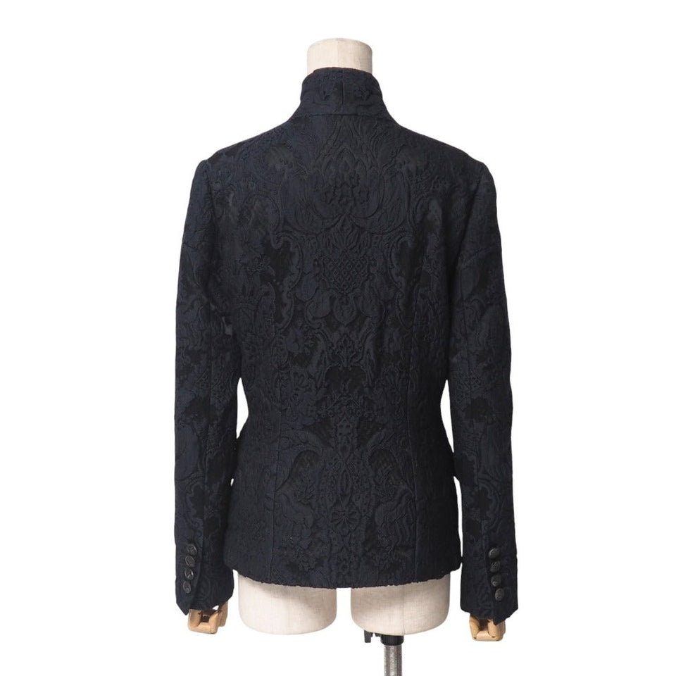 Gucci tailored jacket 70% wool, 26% acetate, 4% acrylic Navy x black 300634 ZX459 40