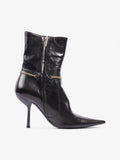 Christian Dior D Star Pointed Heeled Boots 75mm Black / Silver Leather EU 39 UK 6