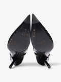 Christian Dior D Star Pointed Heeled Boots 75mm Black / Silver Leather EU 39 UK 6