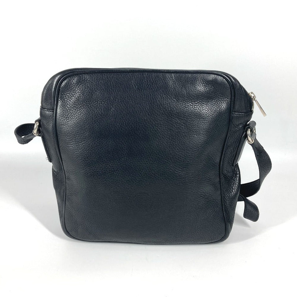 Gucci Shoulder Bag 337084 leather black logo interlocking G