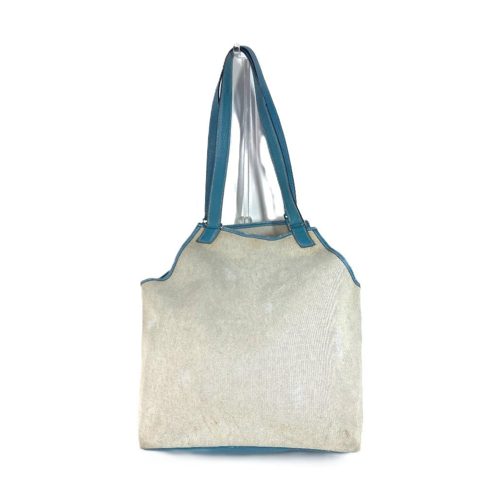 Hermes Shoulder Bag Leather / canvas blue Shoulder bag Tote Bag Giardinier PM