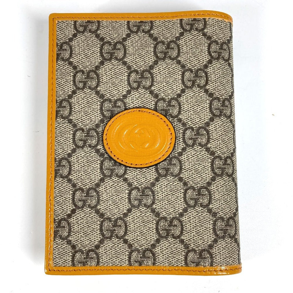 Gucci passport case 724562 GG Supreme canvas, leather yellow GG Supreme RETRO logo