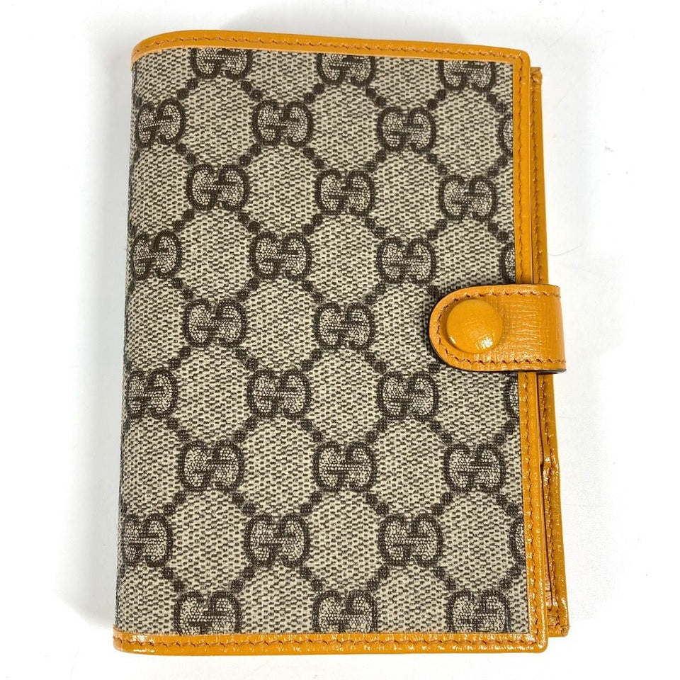 Gucci passport case 724562 GG Supreme canvas, leather yellow GG Supreme RETRO logo