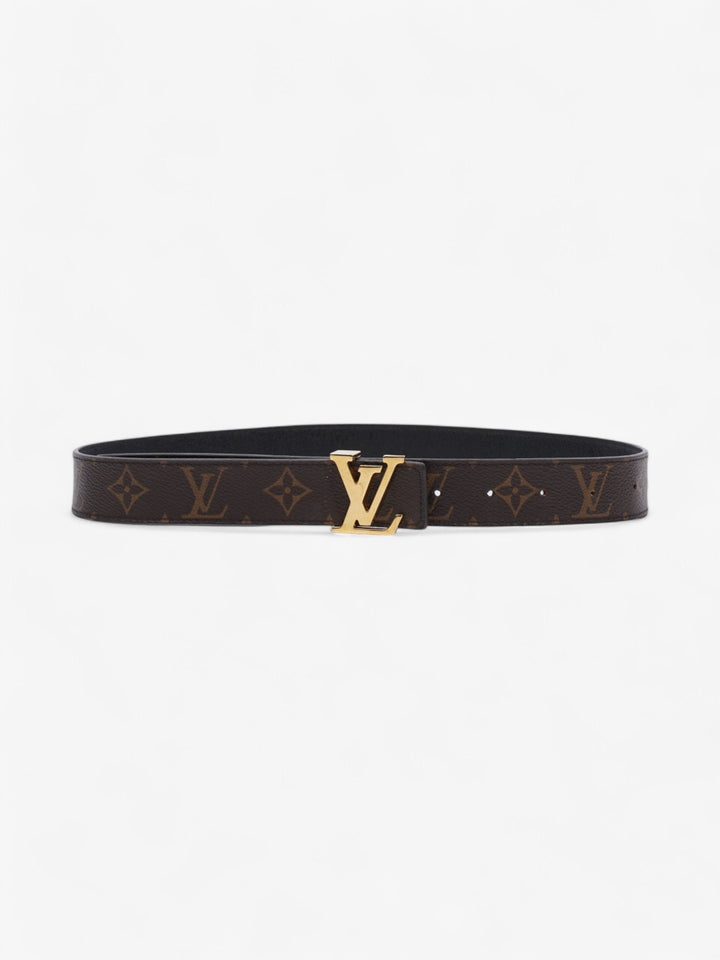 Louis Vuitton LV logo 30MM reversible belt Monogram / Black / Gold Canvas 75cm / 30"