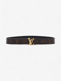 Louis Vuitton LV logo 30MM reversible belt Monogram / Black / Gold Canvas 75cm / 30"