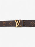 Louis Vuitton LV logo 30MM reversible belt Monogram / Black / Gold Canvas 75cm / 30"