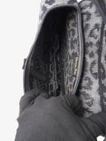 Christian Dior Saddle Bag Black / Grey Cotton
