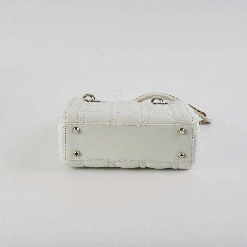 Christian Dior Lady Dior Mini Lambskin White