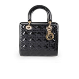 Dior Medium Lady Dior Patent Black