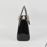 Dior Medium Lady Dior Patent Black