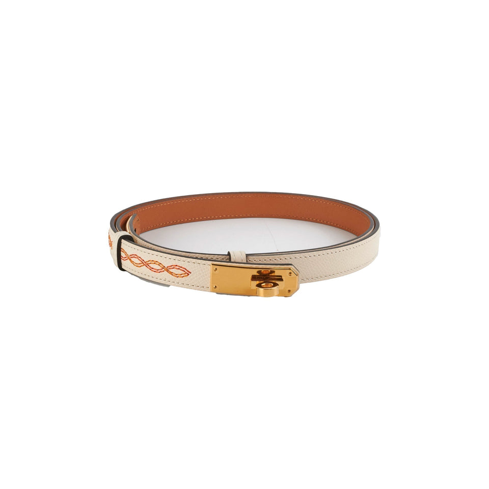 Hermes Kelly 18 Belt Nata/Orange - B Stamp