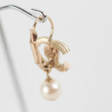 Chanel Drop CC Logo Pearl Earrings