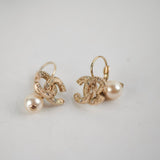 Chanel Drop CC Logo Pearl Earrings