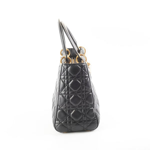 Christian Dior Medium Lady Dior Lambskin Black