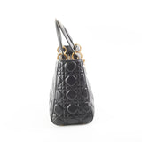 Christian Dior Medium Lady Dior Lambskin Black