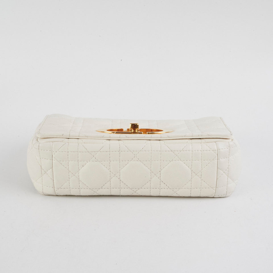 Christian Dior Small Caro Ivory Shoulder Bag
