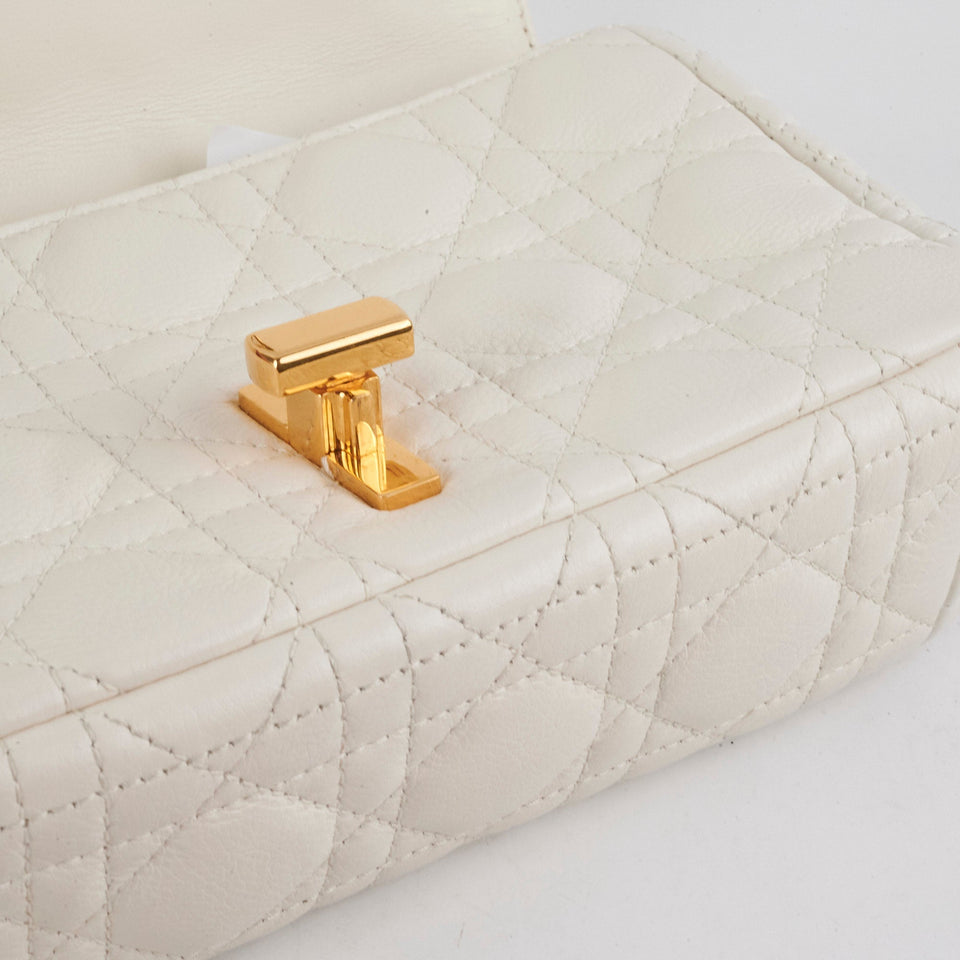 Christian Dior Small Caro Ivory Shoulder Bag