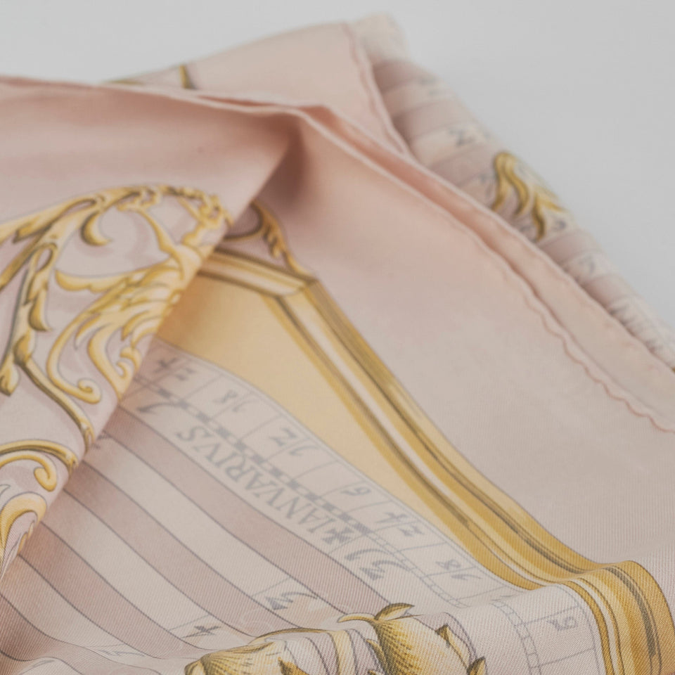 Hermes 90cm Square Scarf Pink/Yellow