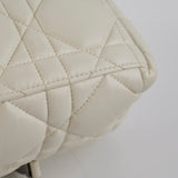 Christian Dior Calskin Macrocannage Medium Travel Nomad Pouch Cream
