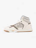 Christian Dior B27 High Top Sneakers  White / Grey / Brown Leather EU 40 UK 6