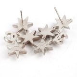 Chanel Star Logo Rhinestone Silver Earrings Costume Jewellery