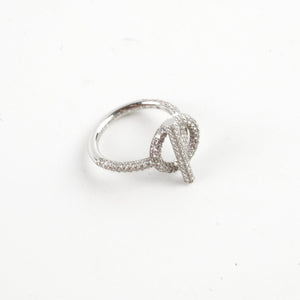 Hermes Echappe Small Model 18k White Gold with Diamonds Ring Size 54