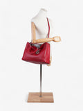 Christian Dior Diorissimo Shopper Tote Red Calfskin Leather Large