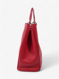 Christian Dior Diorissimo Shopper Tote Red Calfskin Leather Large
