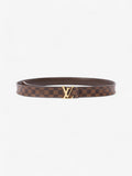 Louis Vuitton LV Iconic Belt Damier Ebene / Gold Leather 85cm / 34"