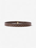 Louis Vuitton LV Iconic Belt Damier Ebene / Gold Leather 85cm / 34"