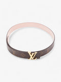 Louis Vuitton LV Initiales Reversible Belt Monogram / Rose Ballerine Coated Canvas 85cm / 34"