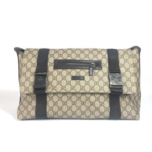 Gucci Shoulder Bag 122374 GG Supreme canvas, leather beige GG Plus Flap