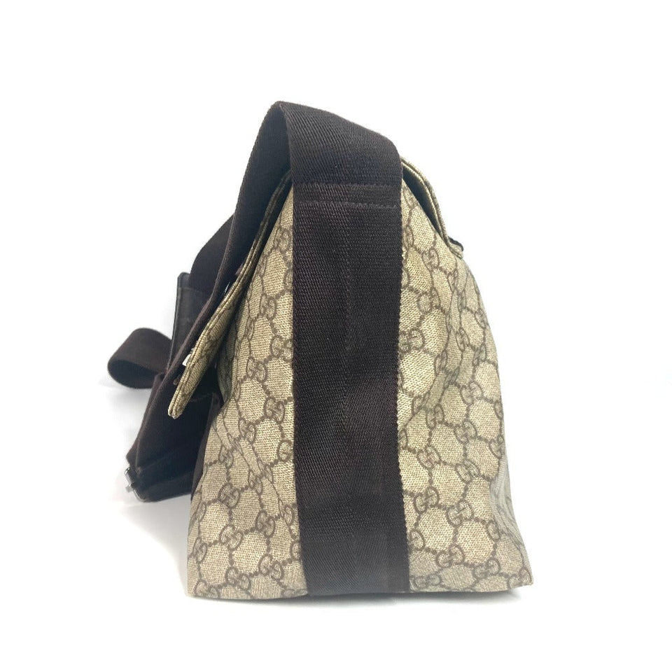 Gucci Shoulder Bag 122374 GG Supreme canvas, leather beige GG Plus Flap
