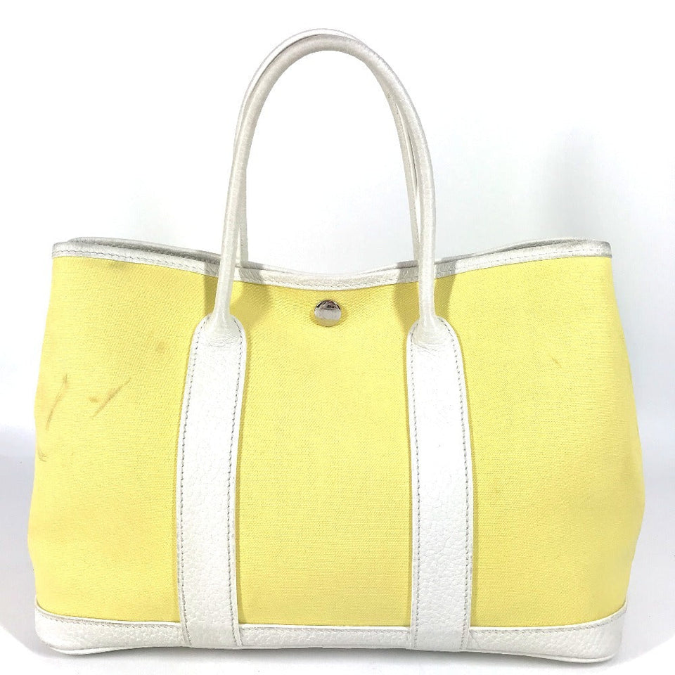 Hermes Handbag Toile H, Leather yellow Garden Party TPM Garden Party TPM