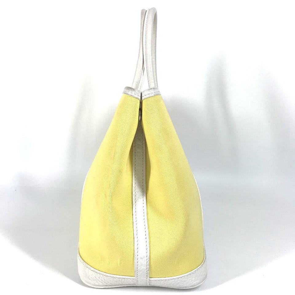 Hermes Handbag Toile H, Leather yellow Garden Party TPM Garden Party TPM