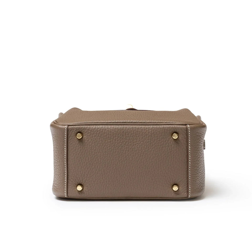 Hermes Mini Lindy I Etoupe Clemence Gold Hardware