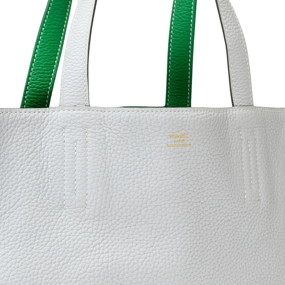 Hermes Double Sens 28 Blue/Vert Bicolor Clemence