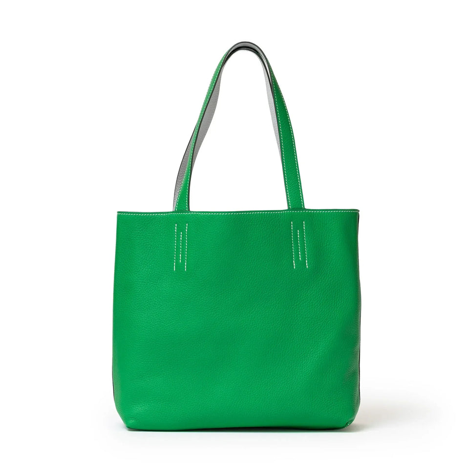Hermes Double Sens 28 Blue/Vert Bicolor Clemence