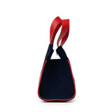 Hermes Petit H Decoupe Basse PM Skeleton Tote Rouge/Navy Epsom/Felt