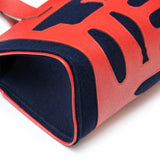 Hermes Petit H Decoupe Basse PM Skeleton Tote Rouge/Navy Epsom/Felt