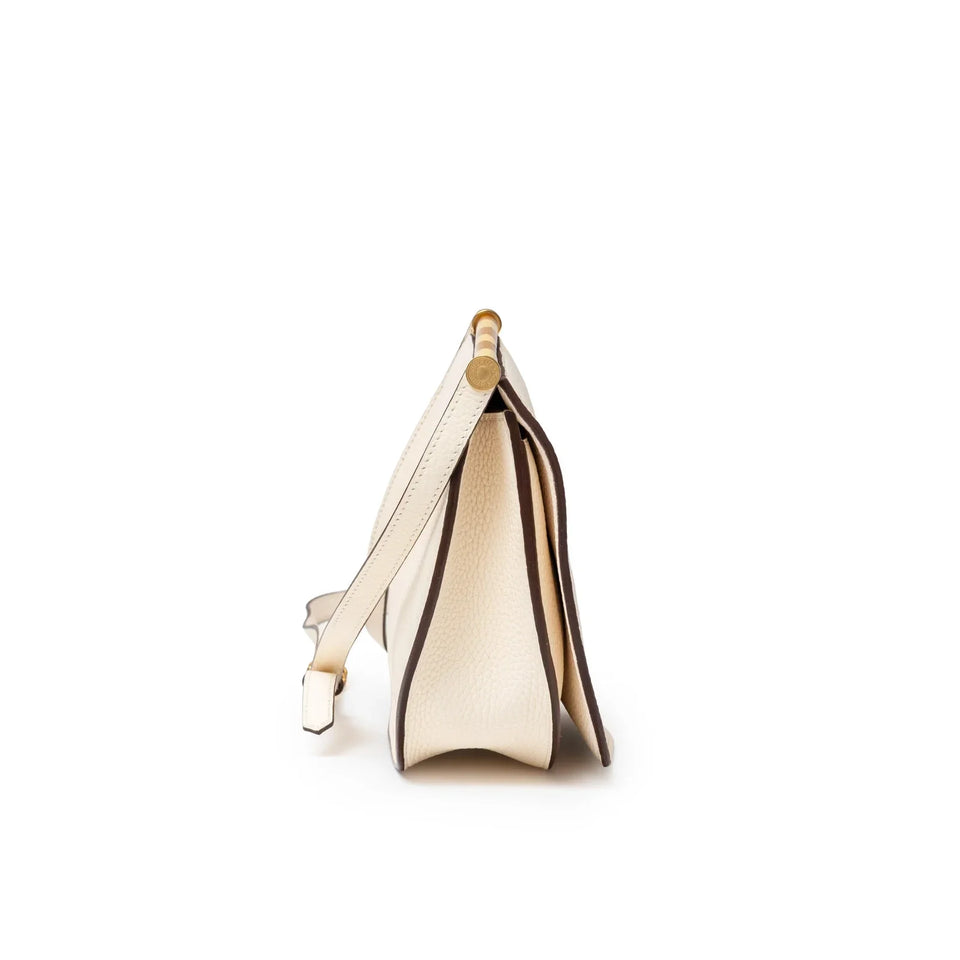 Hermes Sac Saut 25 Bag Clemence/Chevre Mysore Nata/Caramel/Etoupe Gold Hardware