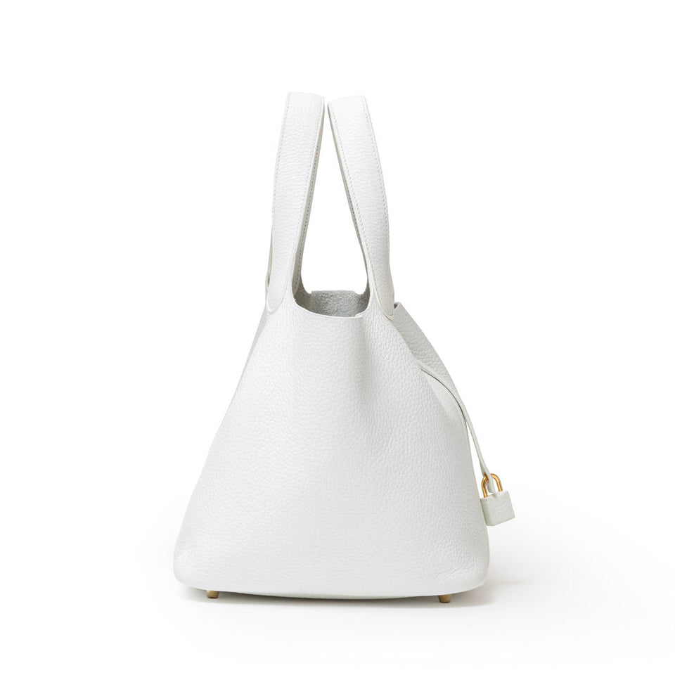 Hermes Picotin 22 New White Clemence Leather Hardware