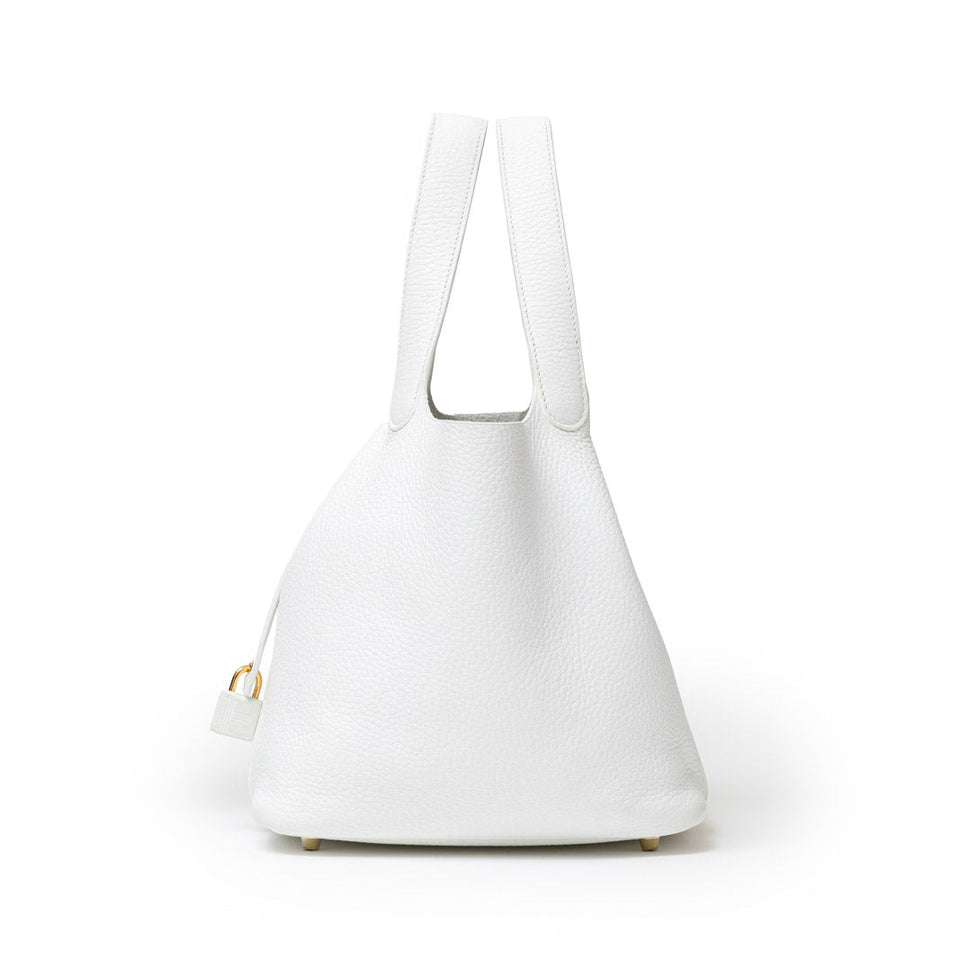 Hermes Picotin 22 New White Clemence Leather Hardware