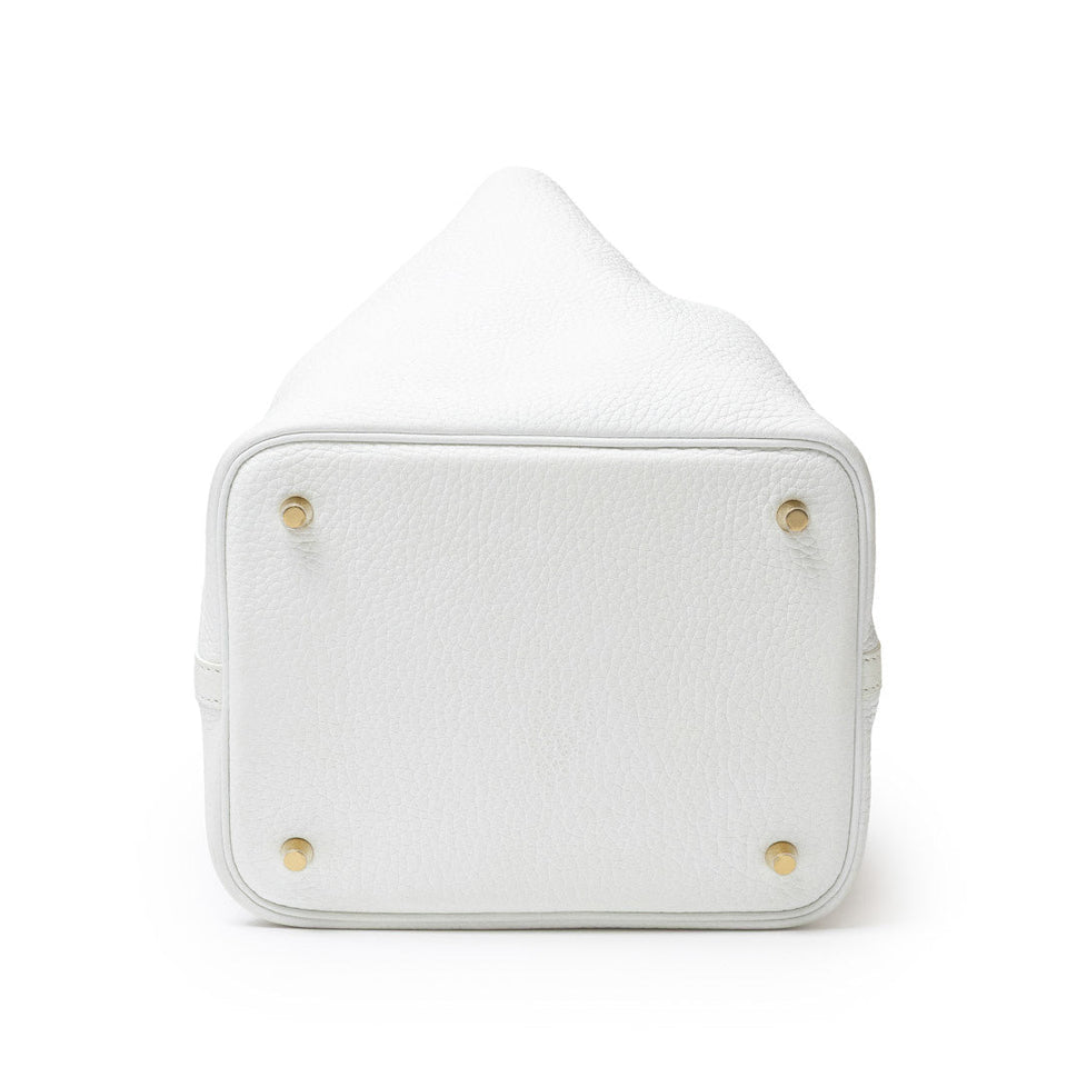 Hermes Picotin 22 New White Clemence Leather Hardware