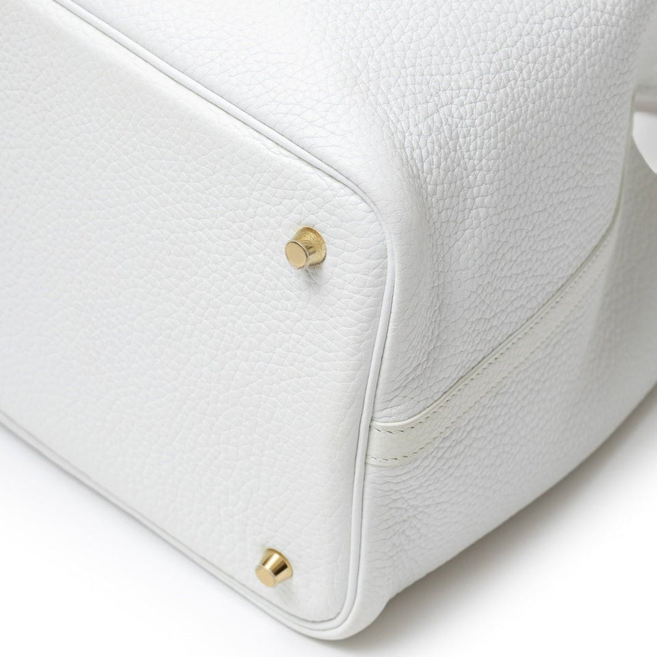 Hermes Picotin 22 New White Clemence Leather Hardware