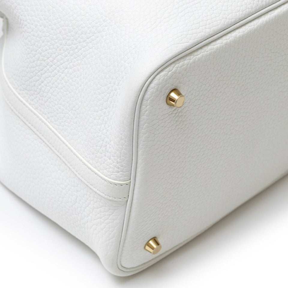 Hermes Picotin 22 New White Clemence Leather Hardware