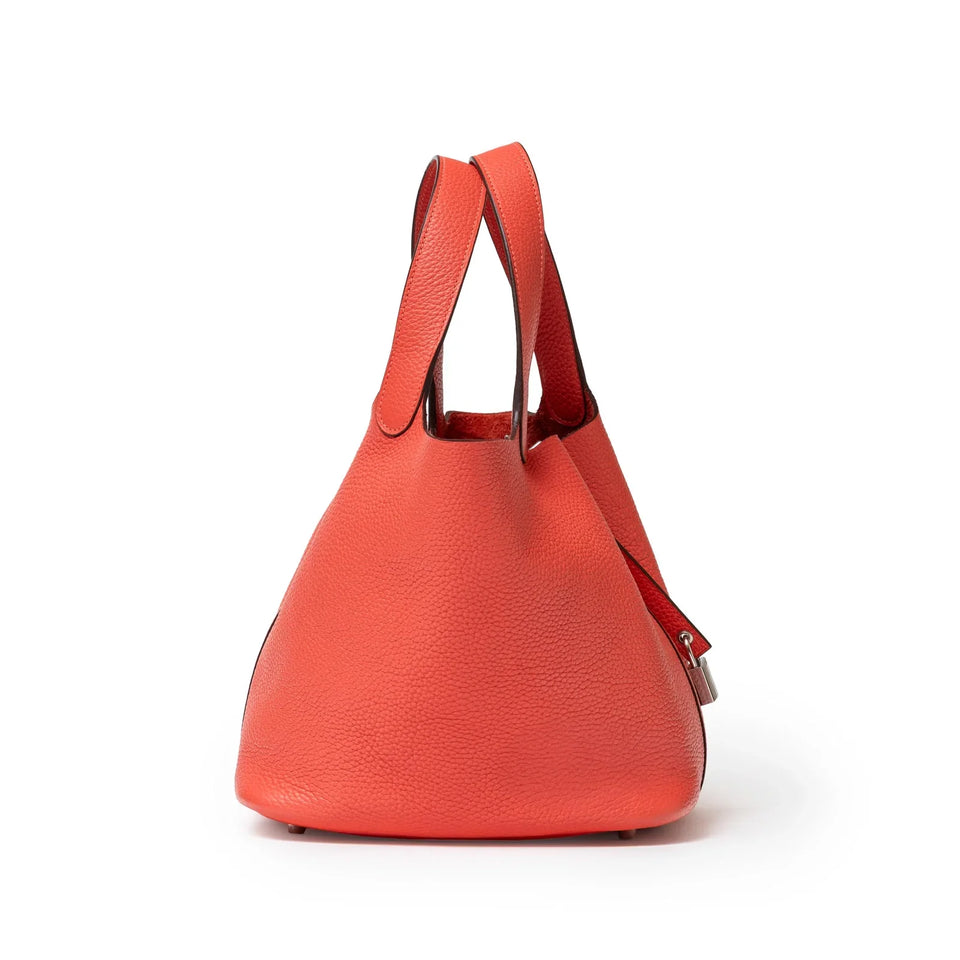 Hermes Picotin 22 Rose Jaipur Clemence Palladium Hardware