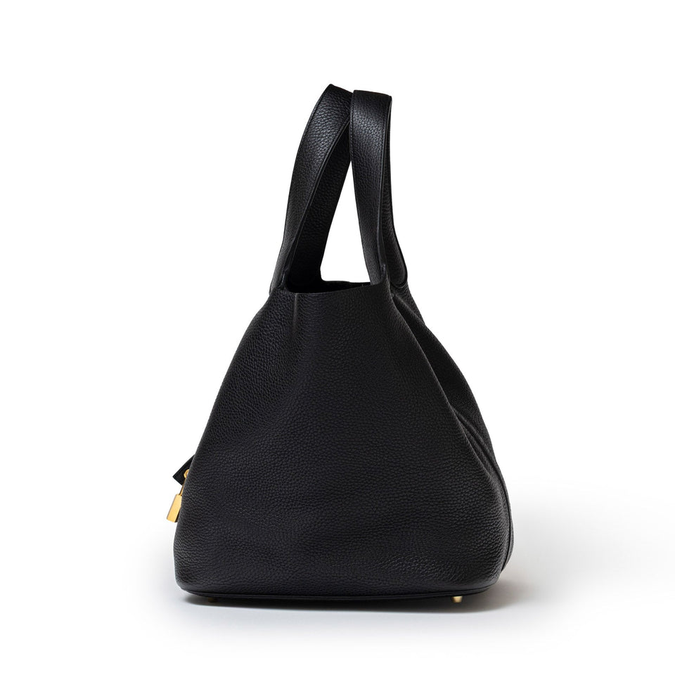 Hermes Picotin 26 Black Clemence Gold Hardware